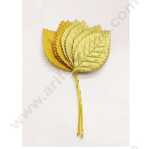 Cake Decorβ’ Small Leaf Artificial Flower Bunch For Cake Decoration β Gold ( 10 pc pack )