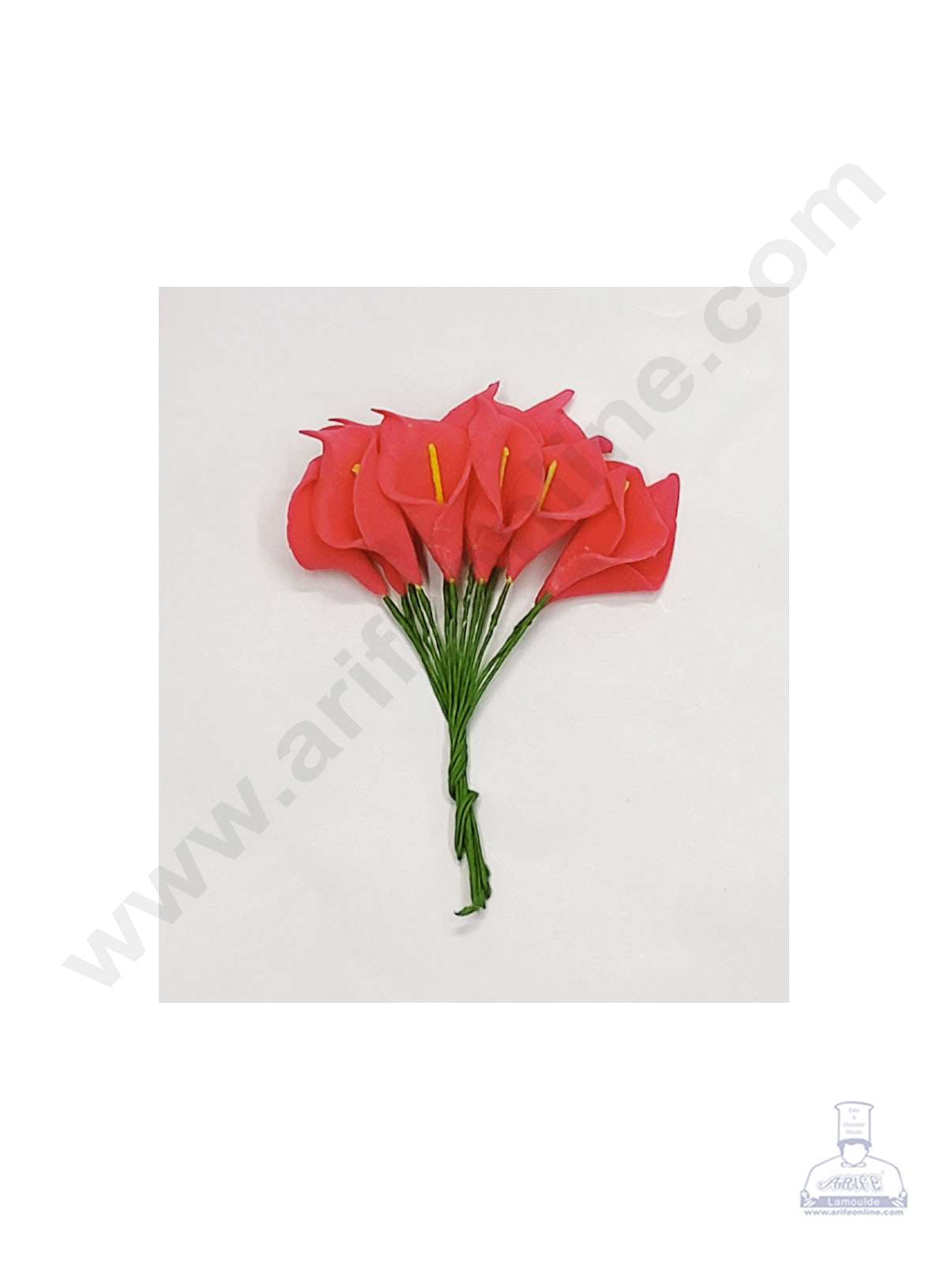 Cake Decorβ’ Small Lilly Foam Bunch Artificial Flower For Cake Decoration β Red( 1 Bunch )
