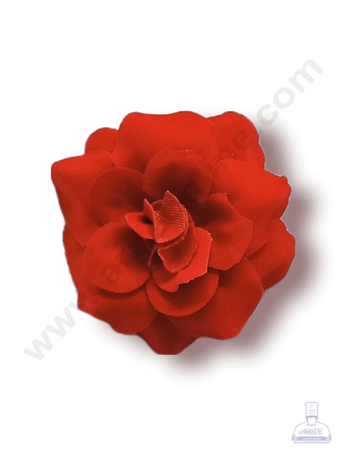 Cake Decor™ Small Velvet Rose Artificial Flower For Cake Decoration – Red ( 10 pcs Pack )