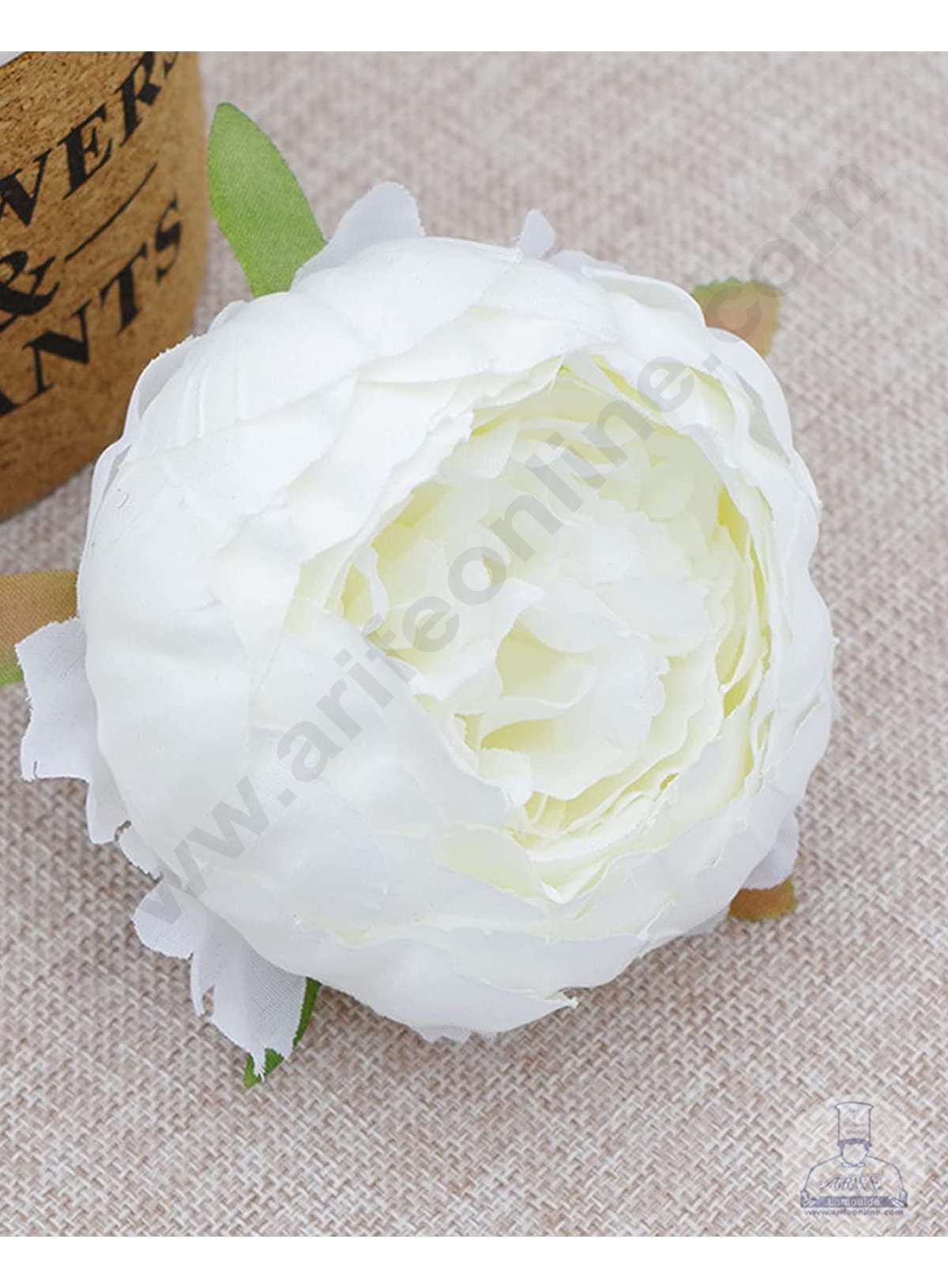 Cake Decor™ XL Peony Artificial Flower For Cake Decoration – White ( 5 pc pack )