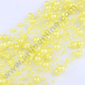 Cake Decor™ Yellow Artificial Pearls String Beads Chain Garland Flowers Wedding Christmas Party Decoration 3mm 8mm Beads (SBBD-17)