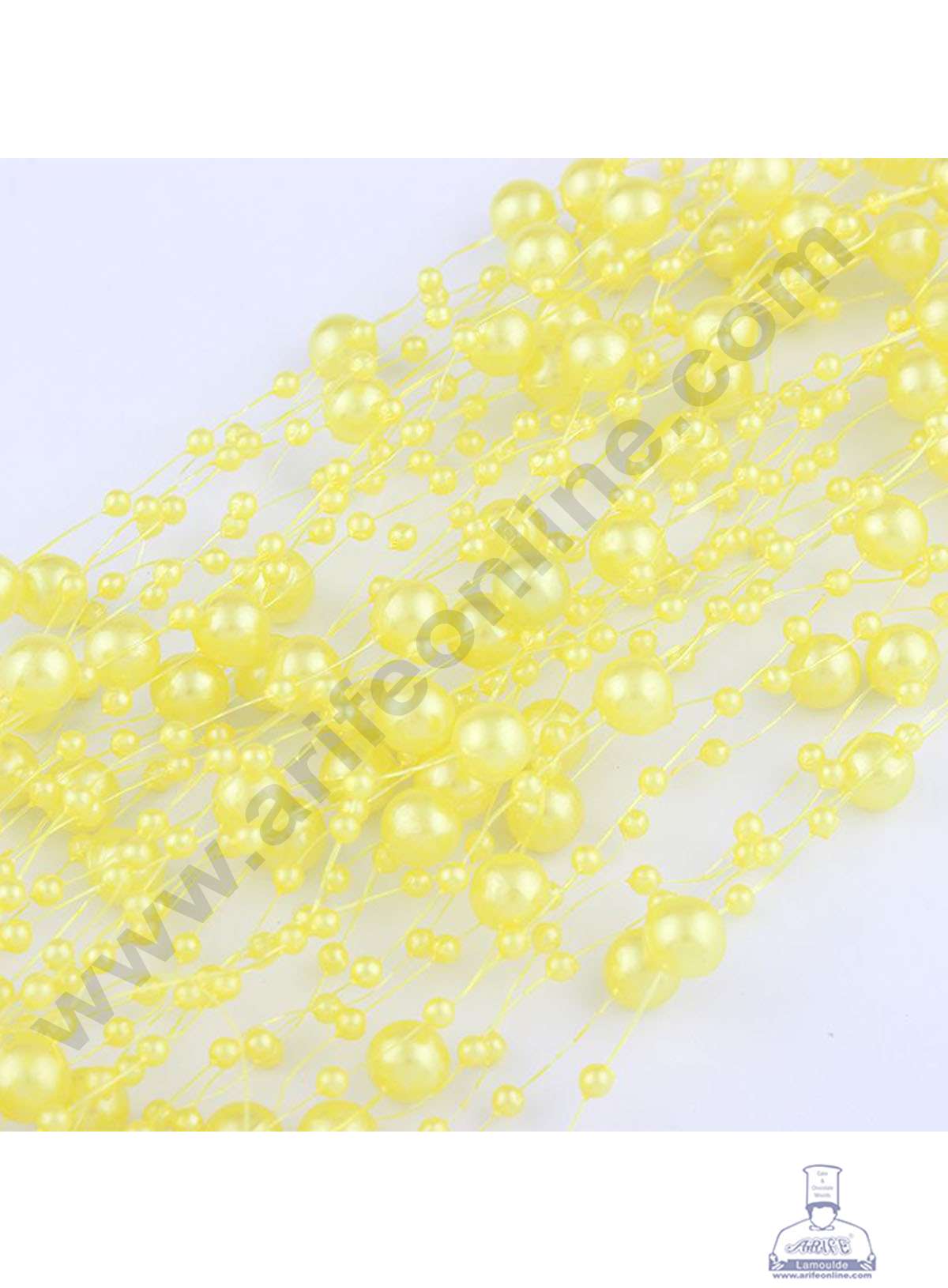 Cake Decorβ’ Yellow Artificial Pearls String Beads Chain Garland Flowers Wedding Christmas Party Decoration 3mm 8mm Beads (SBBD-17)