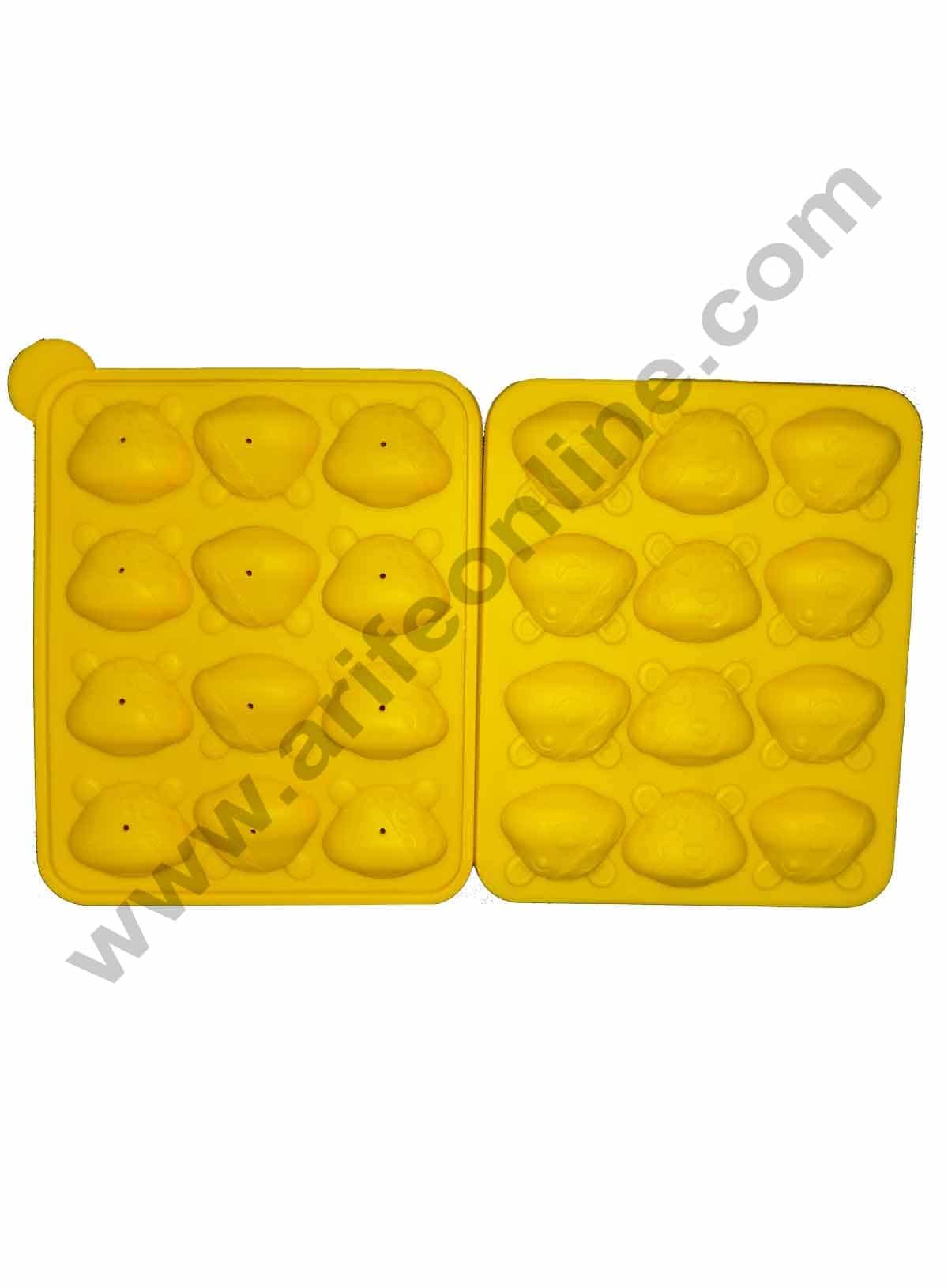 Cake Decor 12 cavity Silicon Cake Pop Winnie the pooh Lollipop Mold Baking Set Mould