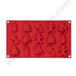 Cake Decor 15-Cavity Christmas Tree,Jingle Bell Chocolate Silicone Mould for Homemade Soap, Cake, Cupcake, Pudding, Jelly, Bread,Soap Ice Cube Tray Mould Mold Shape Silicone Brown Chocolate Moulds ( JSC2696 )