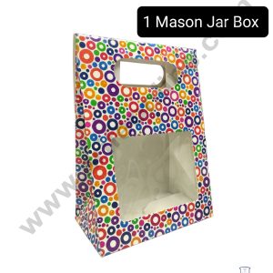Cake Decor 1 Mason Jar Paper Carry Bags Printed- 02 Small (10 Pcs)