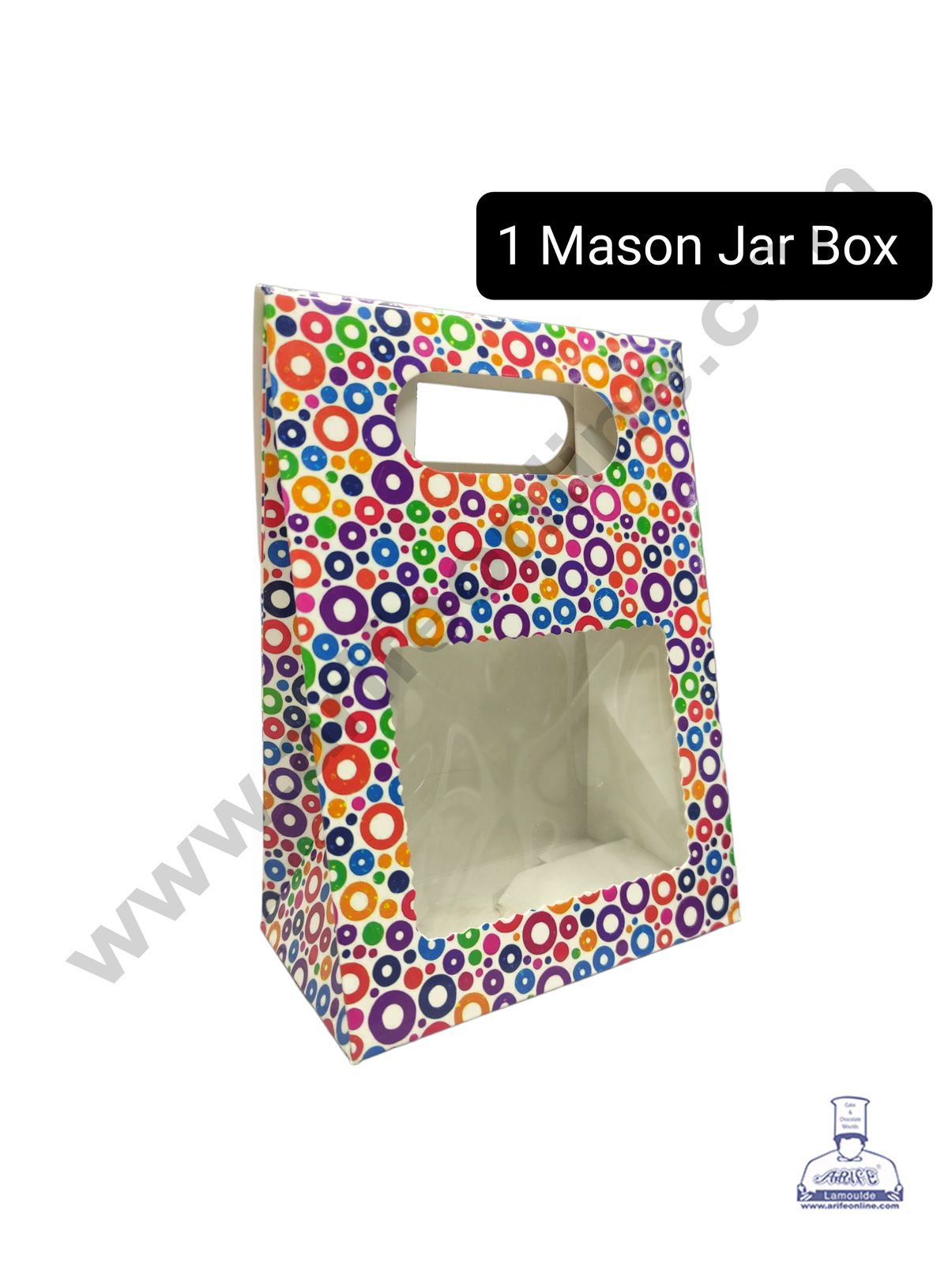 Cake Decor 1 Mason Jar Paper Carry Bags Printed- 02 Small (10 Pcs)