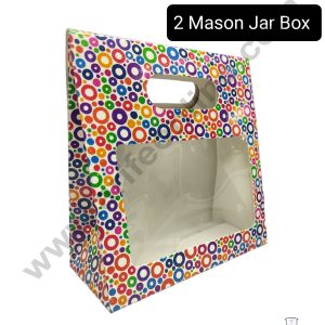 Cake Decor 2 Mason Jar Paper Carry Bags Printed - 02 Medium (10 Pcs)