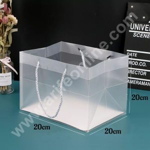 CAKE DECORβ’ 1 Piece Plastic Transparent Cake Carry Bag - Half Kg | Gift Box | Gift Bag with Handle