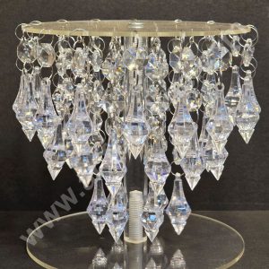 CAKE DECOR™ Round Acrylic Spacer Chandelier with Diamond Tier Cake Spacer 6 Inch Base & 6 Inch Height (SB-Jhaalar-05)