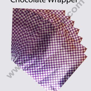 Cake Decor Aluminum Cut Foil Chocolate Wrapper- Multicolor Square/Checks Print (8cm*8cm)