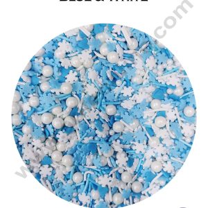CAKE DECOR™ Sugar Candy - Fancy Sprinkles Mix Vermicelli Mix Ball and Snowflake Confetti Sprinkles and Candy - 500 gm