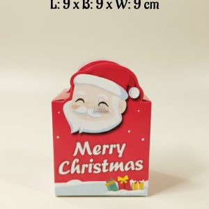 CAKE DECOR™ Mini Christmas Theme Treat Box - 10| L: 9 x B: 9 x W: 9 cm |Gift Box | Candy Box | Cookies Box | Sweet Treats Box| SBBX-CT-10(10 Pcs Pack)