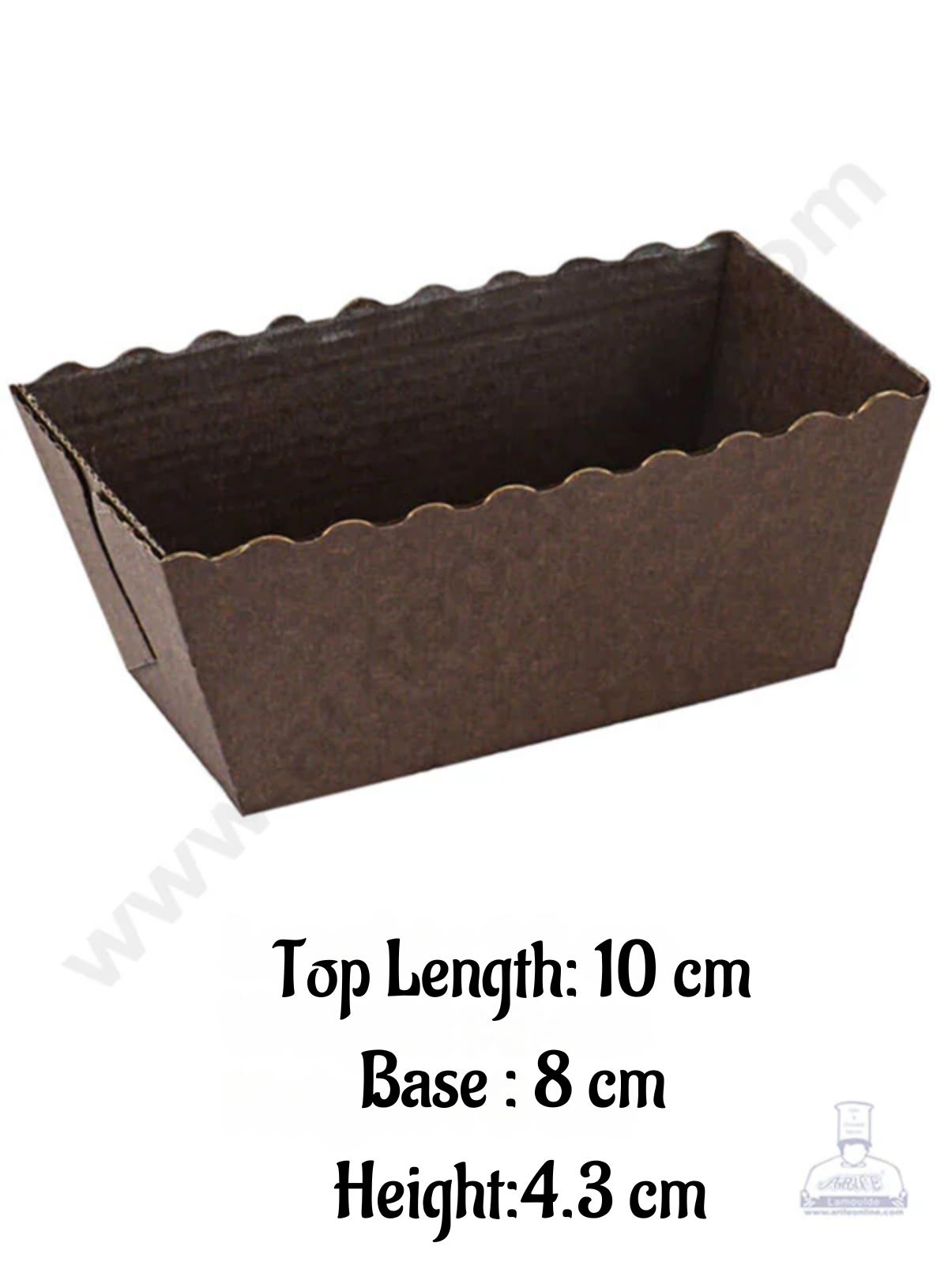 Novacart Bake & Serve Paper Baking Mould By Cake Decor - Brown Plump Loaf Shaped Cake Mould 10 Pcs ( SBG9F-10150 )