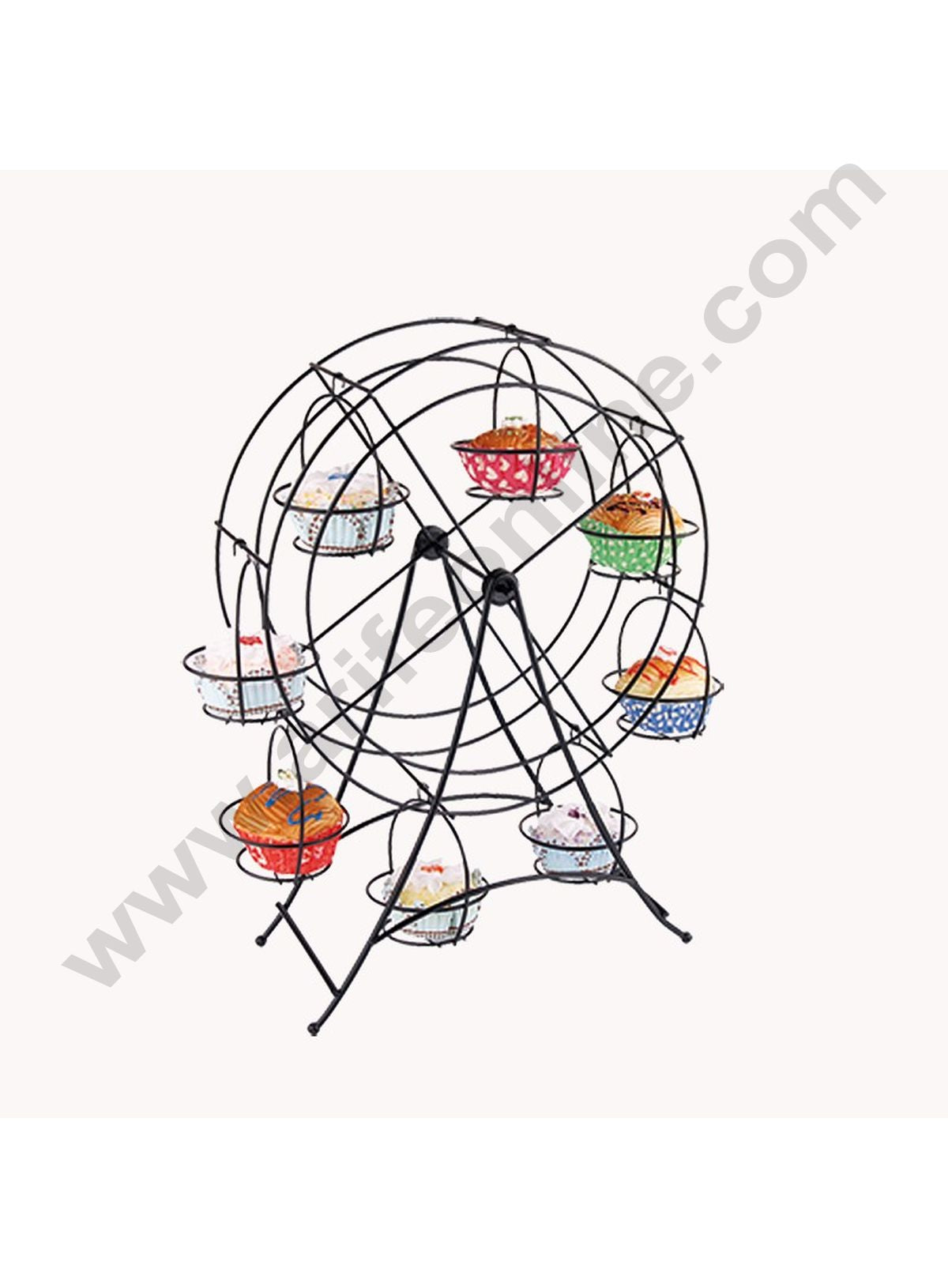 Cake Decor Metal Cupcake Stand Ferris Wheel 8 cupcake holder Black