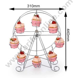 Cake Decor Stainless Steel Cupcake Stand Ferris Wheel 8 cupcake holder