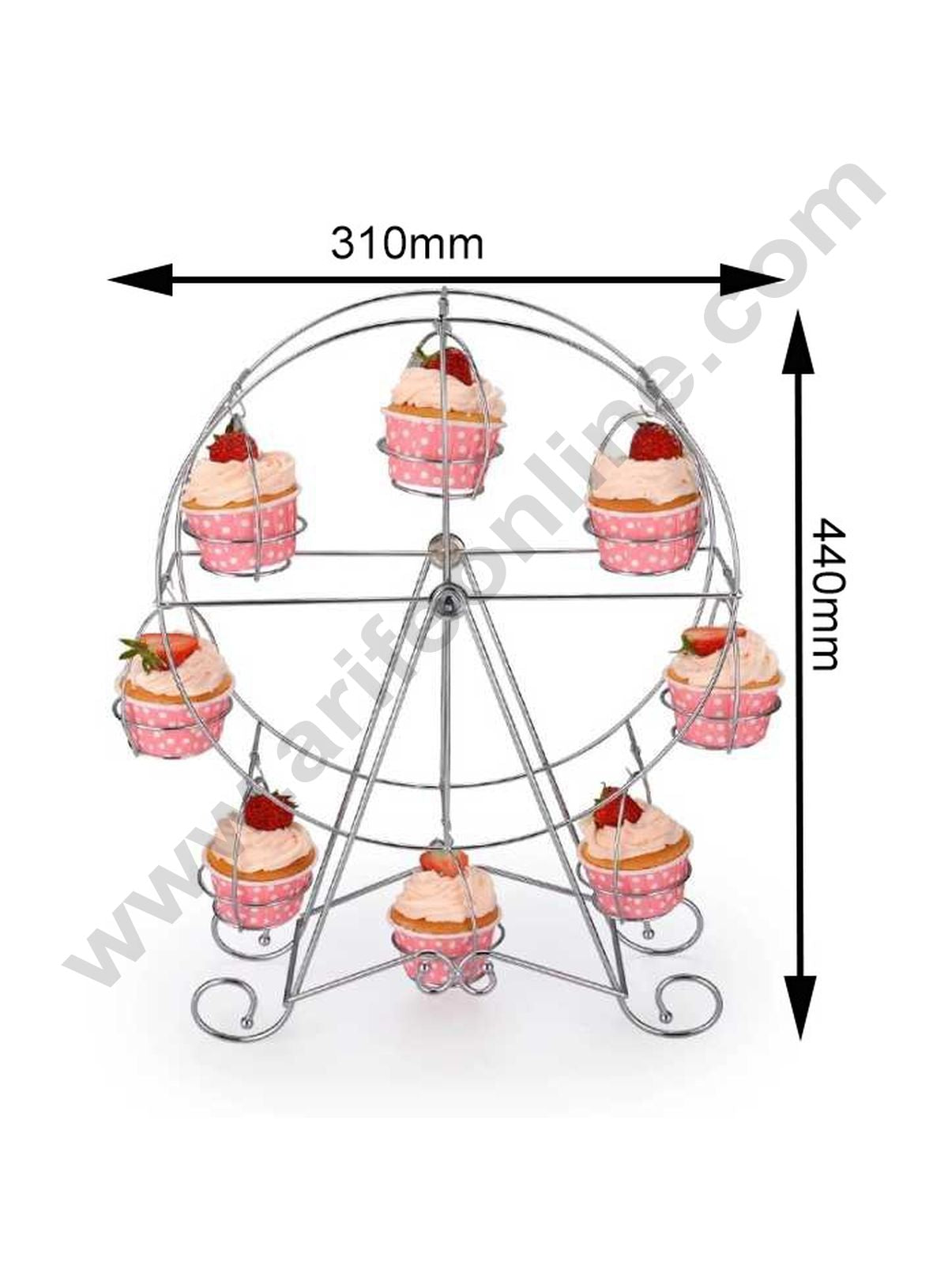 Cake Decor Stainless Steel Cupcake Stand Ferris Wheel 8 cupcake holder