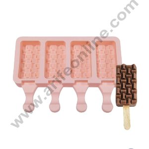 CAKE DECORβ’ 4 Cavity Multi Mini Tiled Silicone Popsicle And Cakesicle Molds Easy Ice Cream Bar Mould ( SB-D0521 )