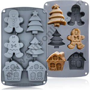 CAKE DECORβ’ 6 Cavity Christmas Theme 3D House Gingerbread House Silicone Mold ( LBM1350 )