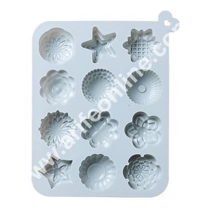 CAKE DECORβ’ 12 Cavity Different Flower Silicon Moulds for Soaps and Chocolate Jelly Dessert Moulds