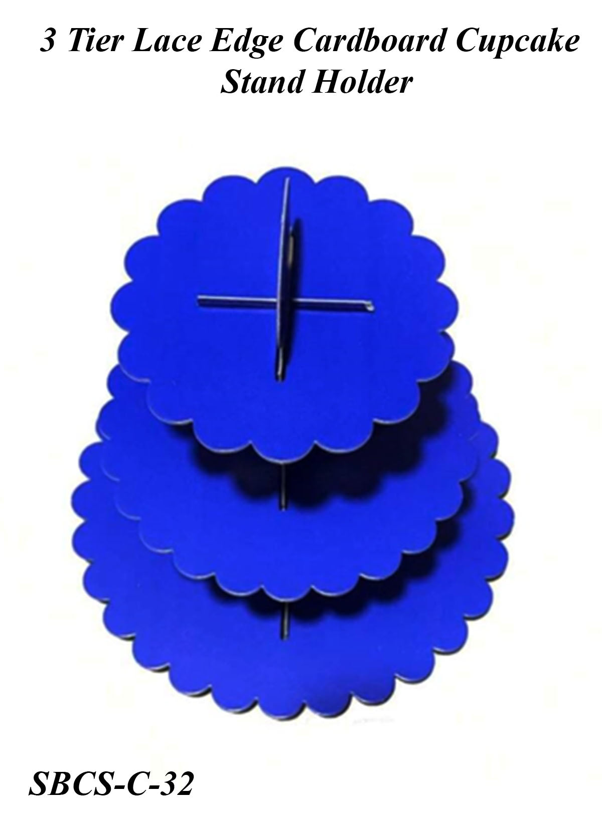 Cake Decor™ 3-Tier Lace Edge Cardboard Cupcake Stand Holder - Heavy