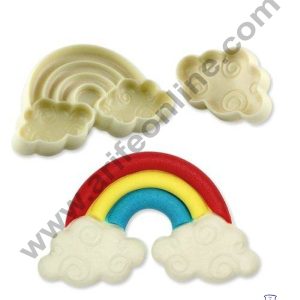 Cake Decor 2 Pieces Cloud And Rainbow Fondant Cutter Cake Decorating Tool