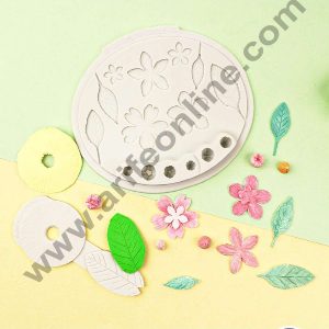 CAKE DECOR™ Silicon 2 Pcs Set of Flowers, Petals, Leaves Silicon Chocolate Mould Jelly Mould SBCM-DYF7270