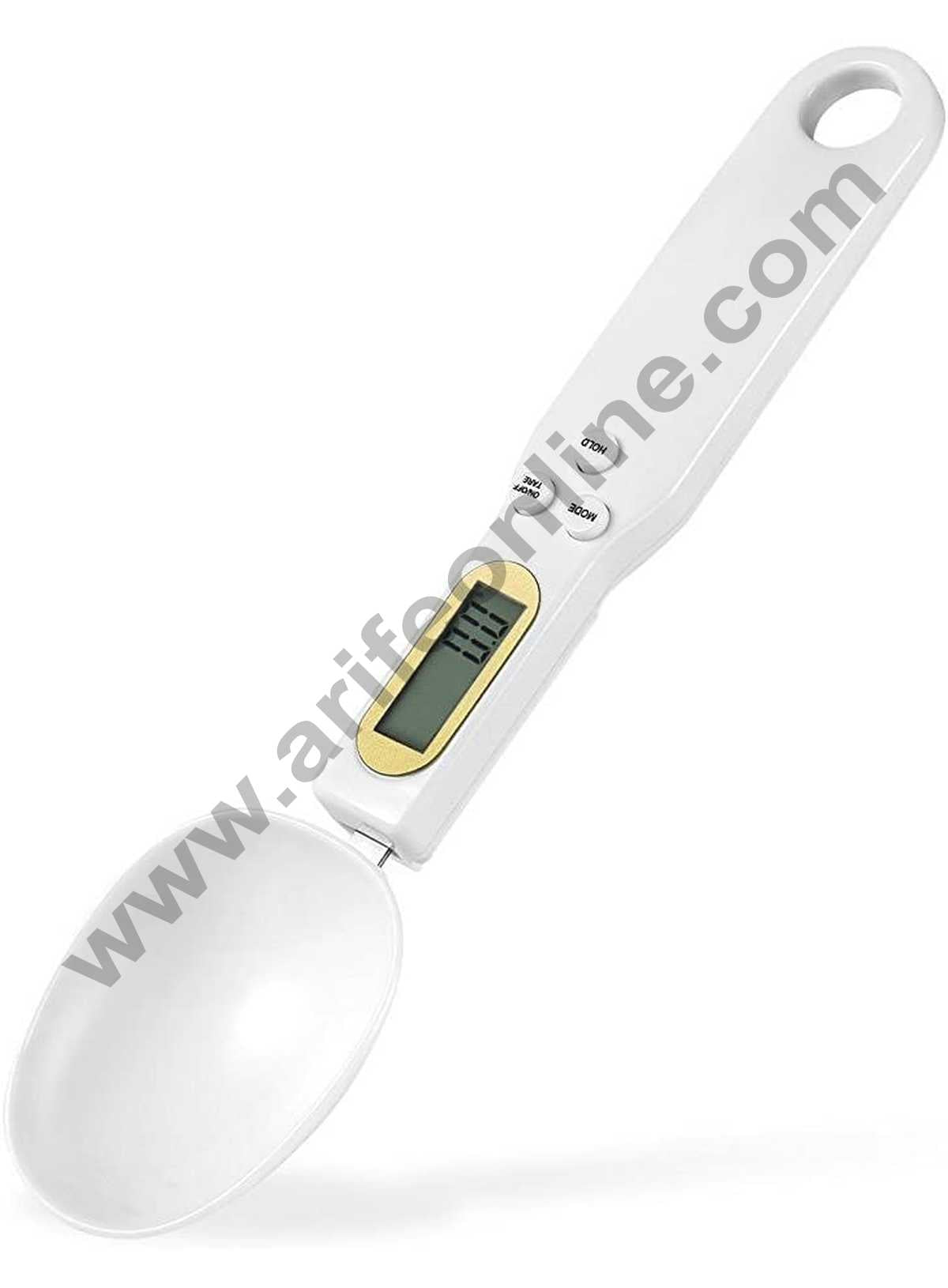 Cake Decor Adjustable Digital Spoon Scale Electronic Measuring Kitchen Spoon with large LCD Display 1g to 500g (White)