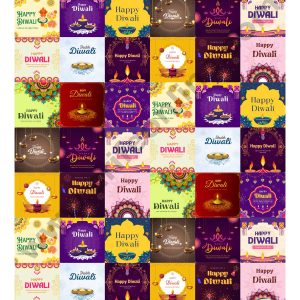 Cake Decor Happy Diwali Chocolate Stickers Square | 54 Stickers - 2 Inch (SB-DiwaliS-S1)