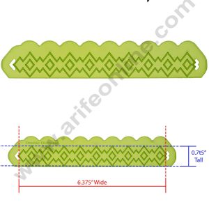 Cake Decor Silicone Double Diamond Pattern Impression Onlays Fondant Clay Marzipan Cake Decoration Mould