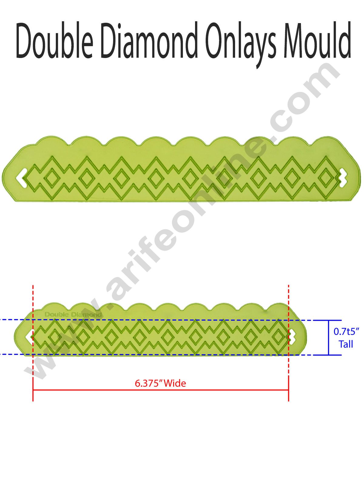 Cake Decor Silicone Double Diamond Pattern Impression Onlays Fondant Clay Marzipan Cake Decoration Mould