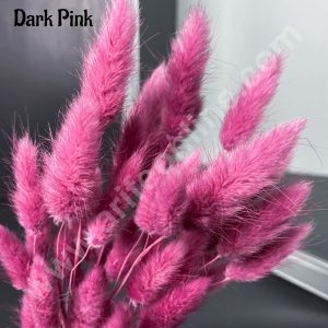 CAKE DECOR™ Dark Pink Color Natural Bunny Tails For Cake Decoration Bouquet Wedding Party Centerpieces Decorative – Dark Pink  (50 pcs pack)