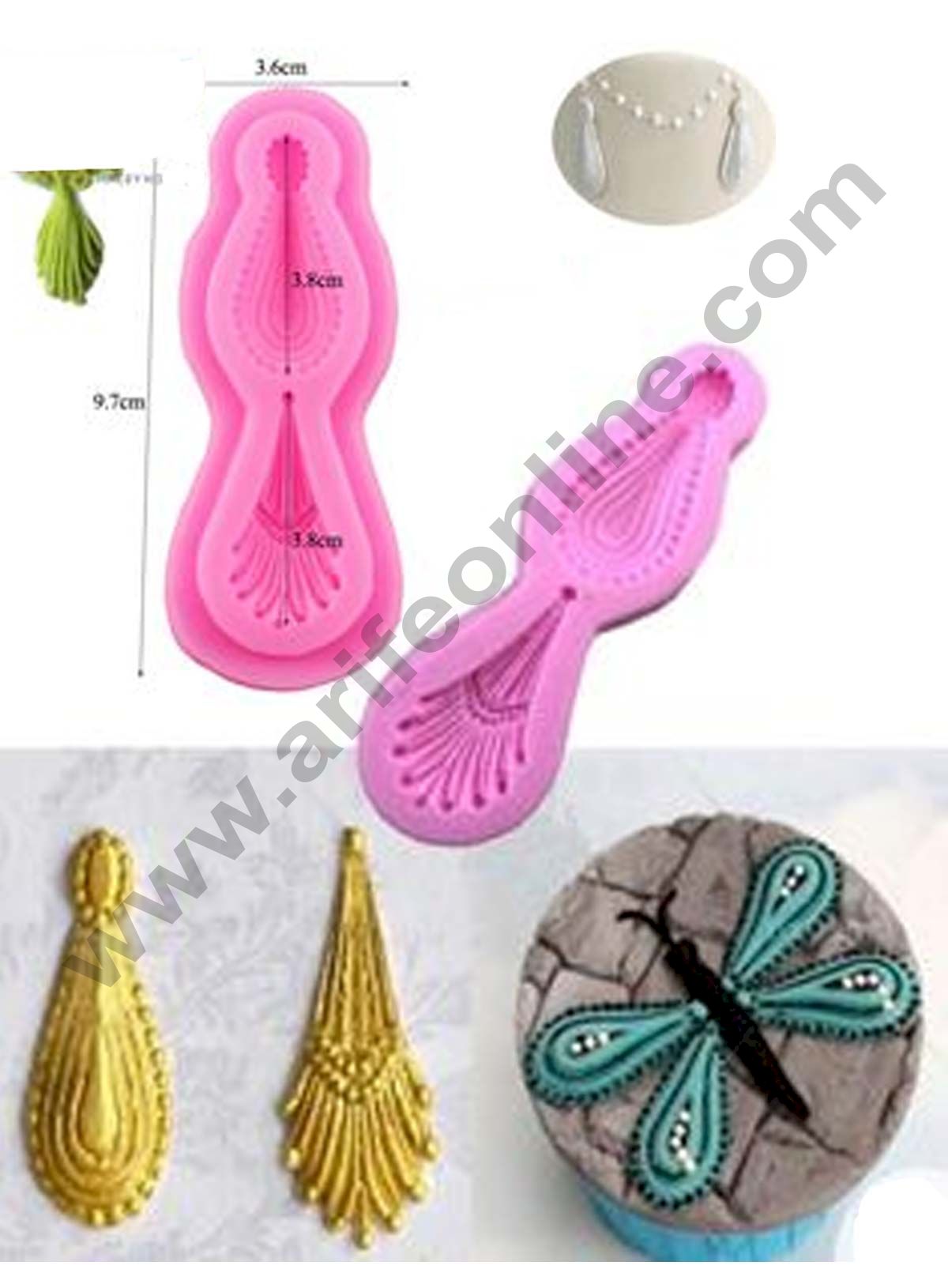 Cake Deco Olivaren Broche Desing Fondant Marzipan Mould