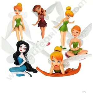 Cake Decor 6 Pieces Tinkerbell Fairy Tale Plastic Toys for Cake Toppers