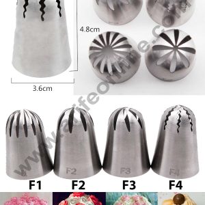 Cake Decor Specialty Flower XL Nozzle Ruffles & TuTu Cream Pastry Russian Piping Tips Icing Piping Tips Set of 4 Pcs