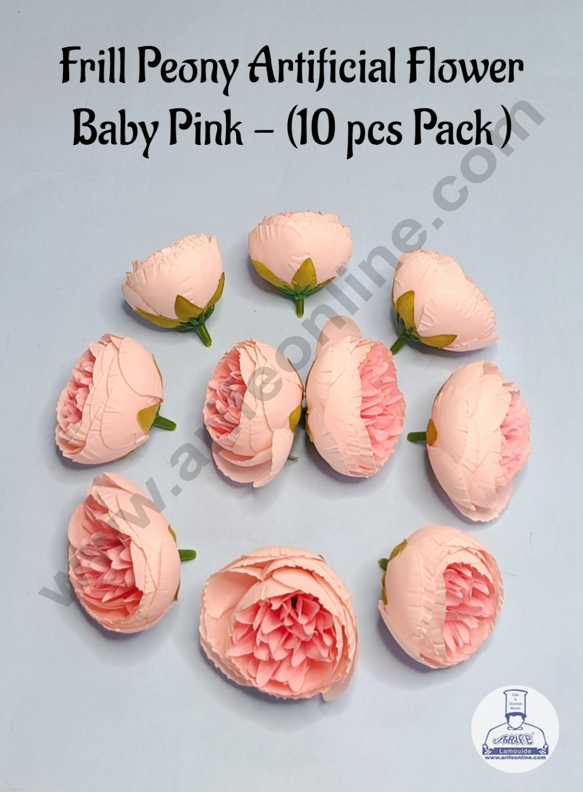 Cake Decorβ’ Frill Peony Artificial Flower For Cake Decoration β Baby Pink ( 10 pc pack )