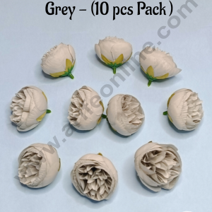 Cake Decorβ’ Frill Peony Artificial Flower For Cake Decoration β Grey ( 10 pc pack )