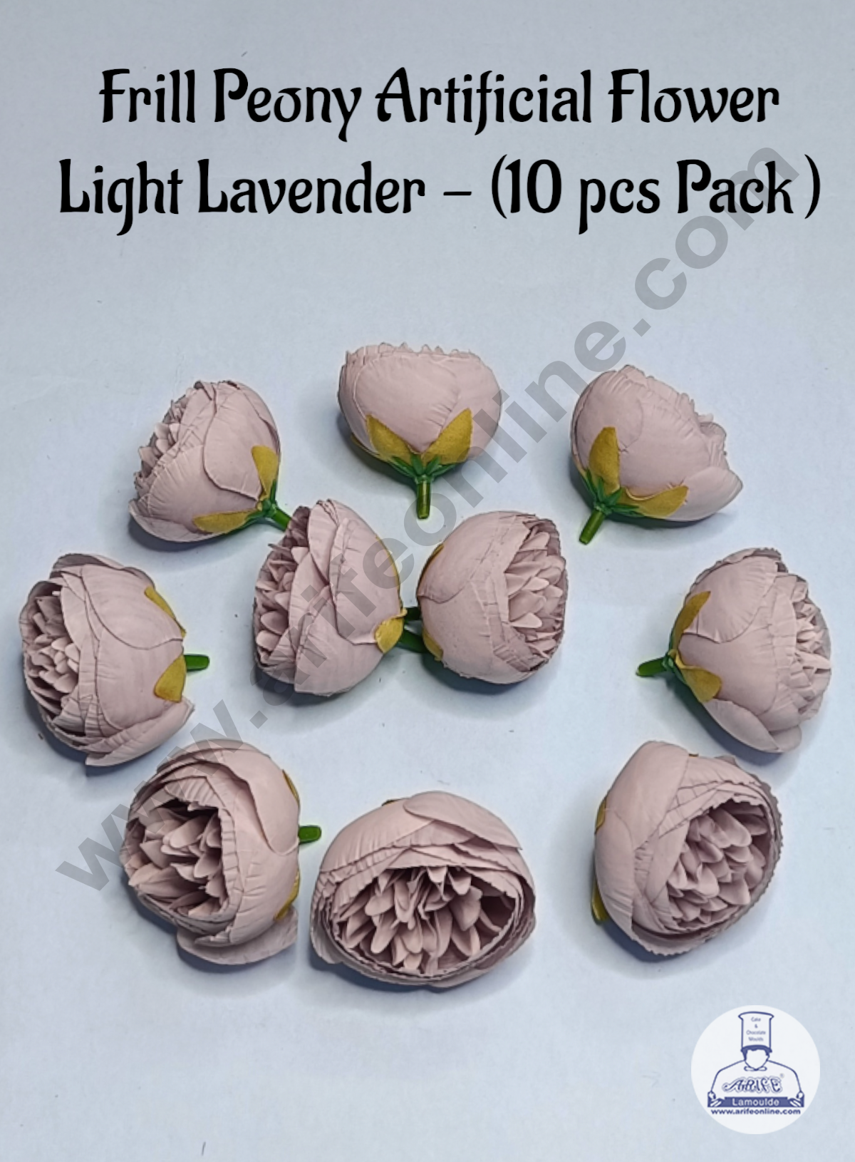 Cake Decorβ’ Frill Peony Artificial Flower For Cake Decoration β Light Lavender ( 10 pc pack )