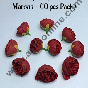 Cake Decorβ’ Frill Peony Artificial Flower For Cake Decoration β Maroon ( 10 pc pack )