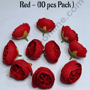 Cake Decorβ’ Frill Peony Artificial Flower For Cake Decoration β Red ( 10 pc pack )