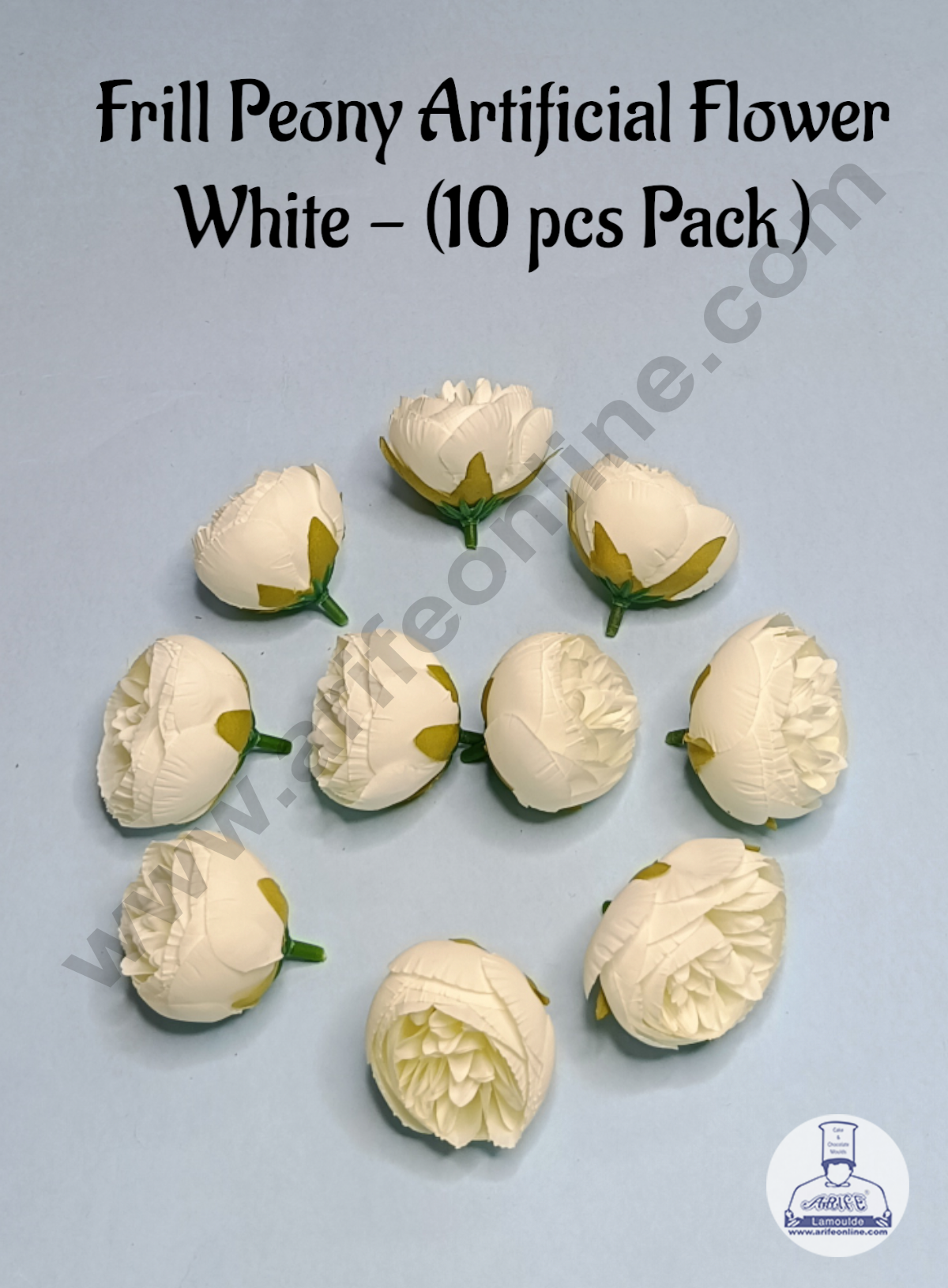Cake Decorβ’ Frill Peony Artificial Flower For Cake Decoration β White ( 10 pc pack )