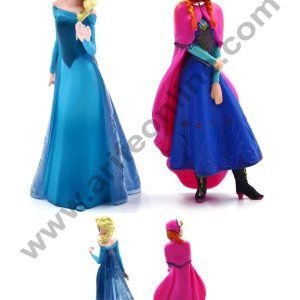 Cake Decor Toys 2 Pcs Set Elsa Anna Princess Frozen Toys Plastic Action Figures Toys