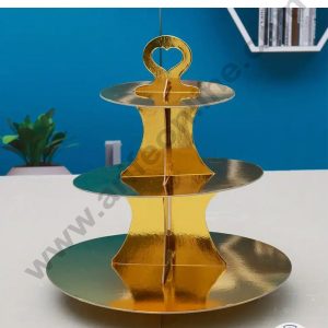Cake Decor™ 3-Tier Cardboard Metallic Cupcake Stand