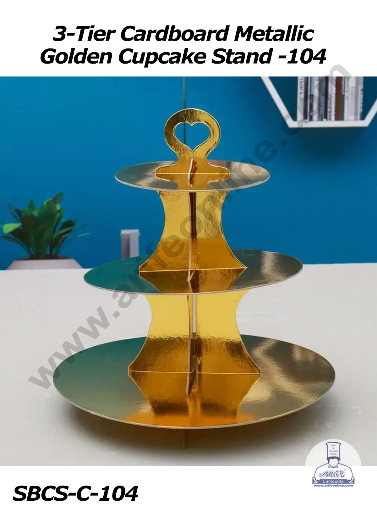 Cake Decor™ 3-Tier Cardboard Metallic Cupcake Stand