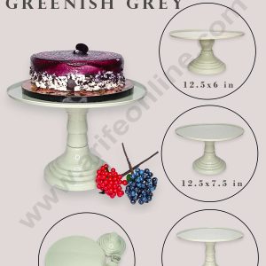 CAKE DECOR™ Adjustable Plastic Cake Stand | Cupcake Stand | Display Stand - Greenish Grey
