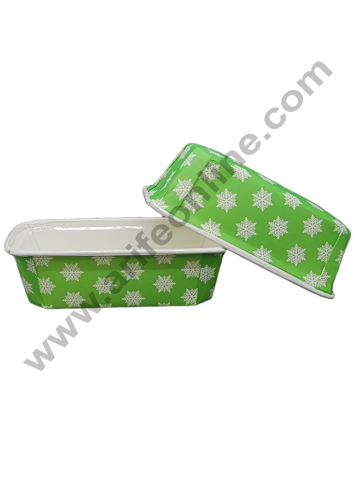 Cake Decor Snowflake Green Design White Coat Plum Cake Mould Paper Baking Mold Plumpy 10 Pcs