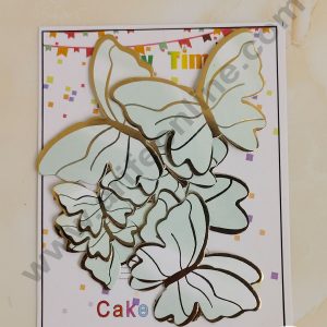 CAKE DECORβ’ 10 Pcs Green Colour Butterfly Paper Topper For Cake And Cupcake Decoration