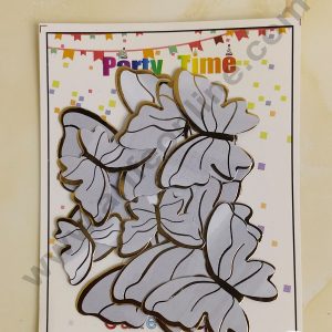 CAKE DECORβ’ 10 Pcs Grey Colour Butterfly Paper Topper For Cake And Cupcake Decoration