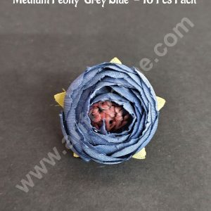 CAKE DECOR™ Medium Peony Artificial Flower For Cake Decoration – Grey Blue ( 10 Pcs Pack )