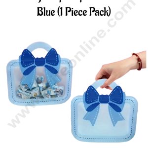 CAKE DECOR™ Bow Bag Shape Zip Lock Pouch (Blue) - 1 Piece Pack (20x19x3 cm) (SBCHP-100-20B)