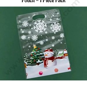 CAKE DECOR™ Transparent Christmas Design Zip Lock Pouch - 1 Piece Pack - 15.5x22.5x3.5 cm (SBCHP-100-15A)